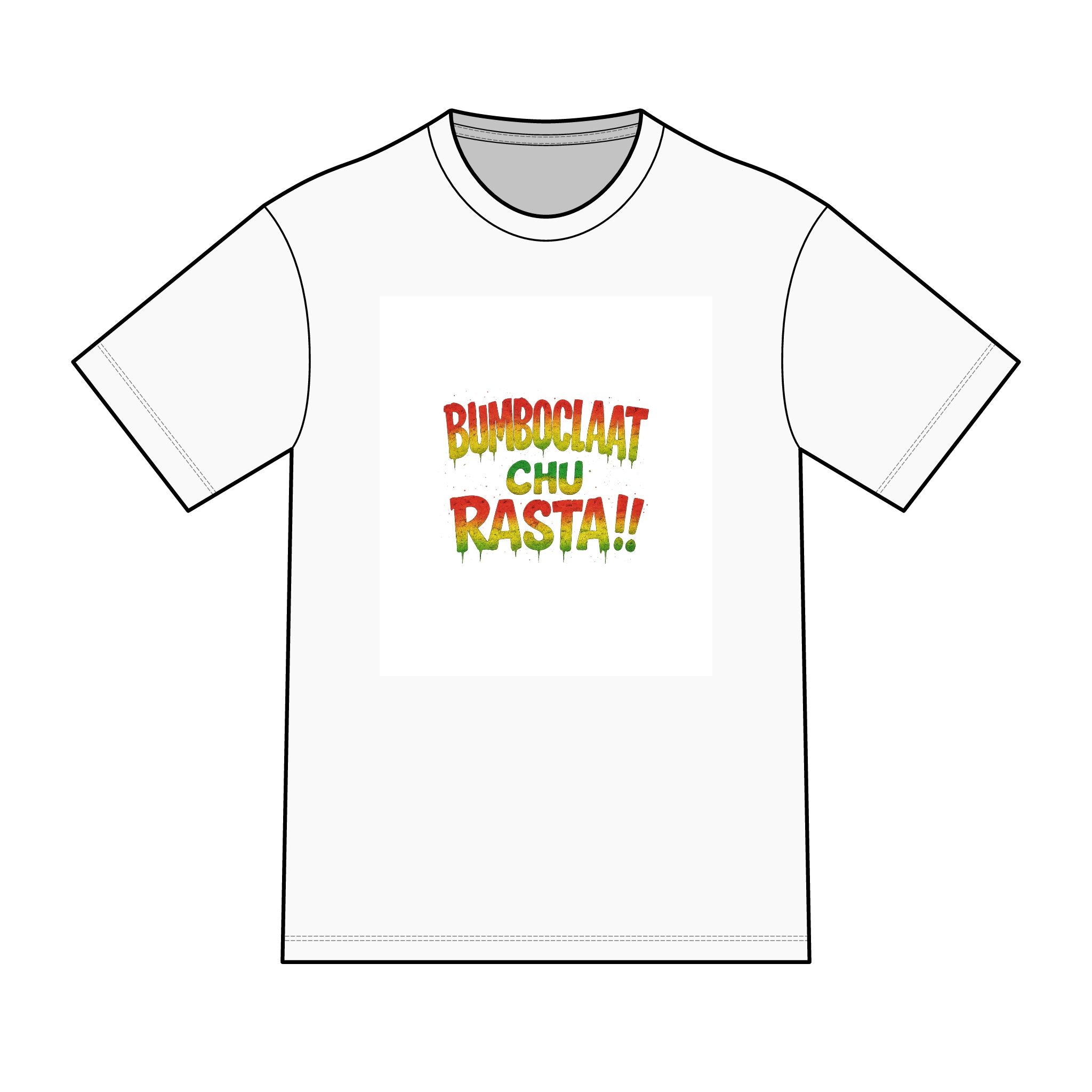 Rastafarian Rasta Tee — "Bumboclaat Chu Rasta!!" Graphic T‑Shirt