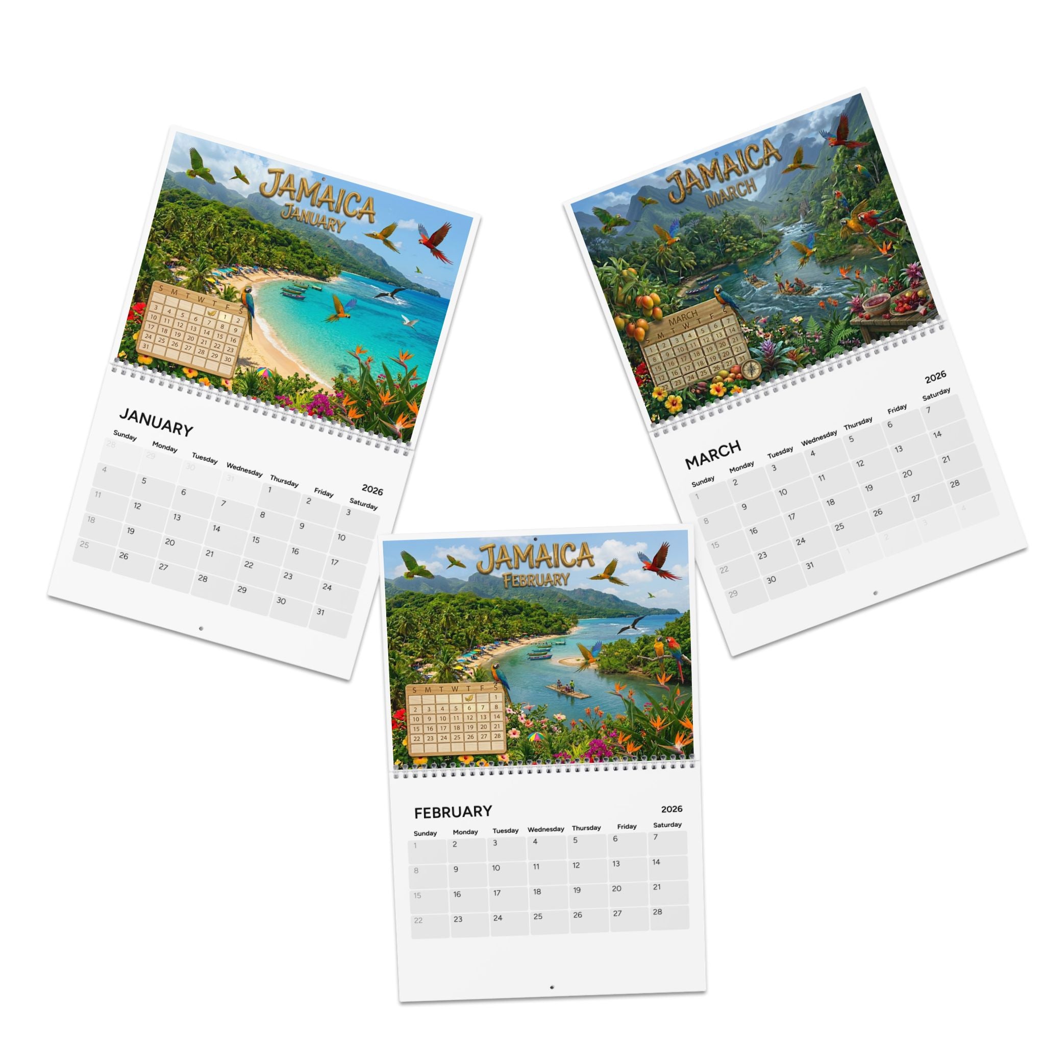 Jamaica Beach Landscape Calendar 2026 | Wall Calendar