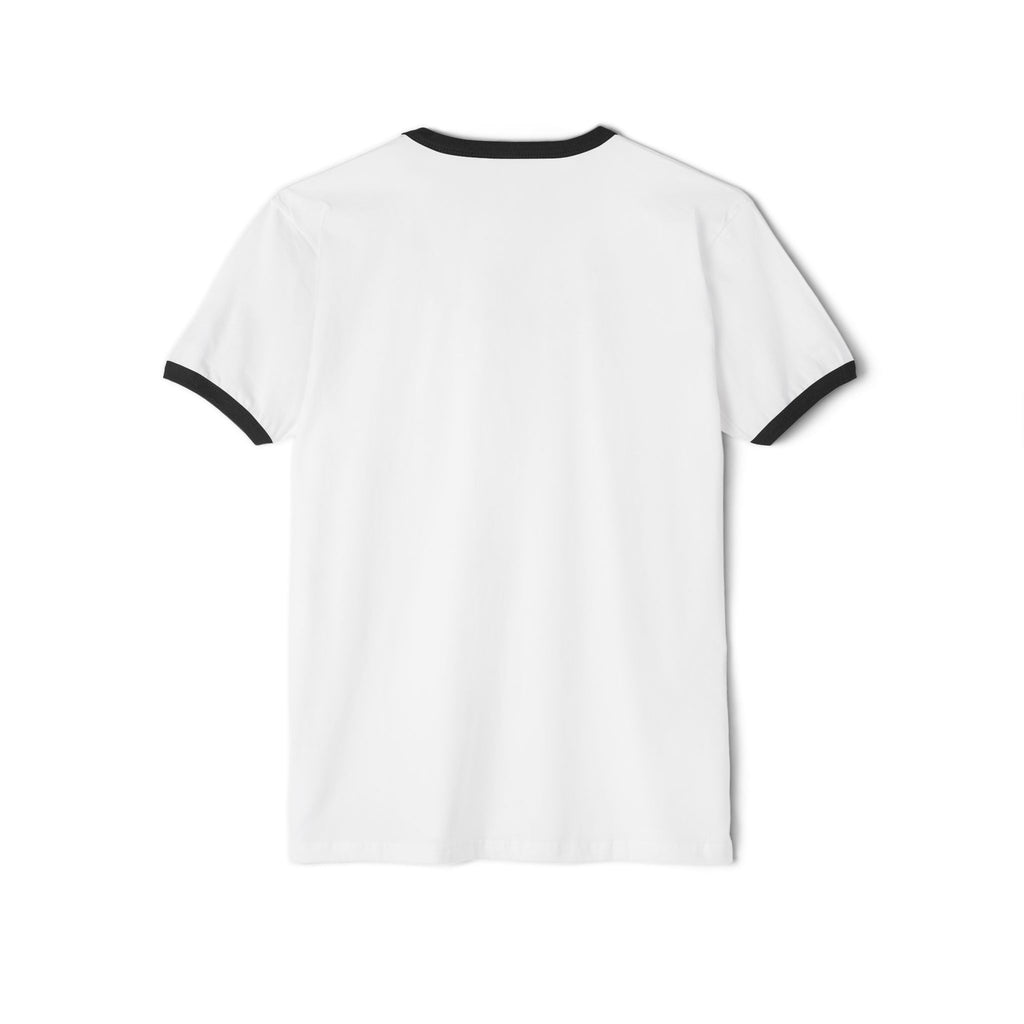 Ringer T-Shirt — Cartoon Skater Graphic “Kiss My Rass”