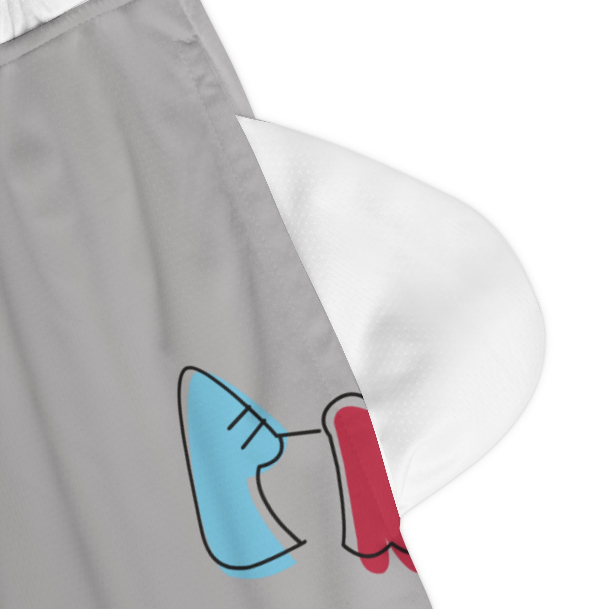 Basketball Shorts — 'Kiss mi rass' Cartoon Graphic Ribbed Athletic Shorts
