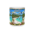 Jamaica Beachscape Metallic Mug — Silver/Gold Tropical Vacation Coffee Cup